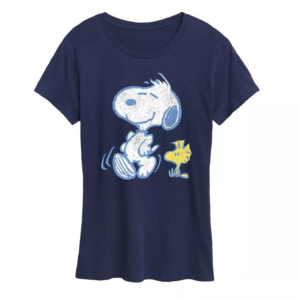 Womens Peanuts Pastels Graphic Tee, Girls Blue Product Image