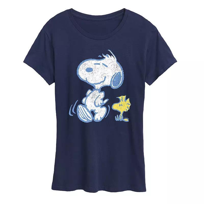 Womens Peanuts Pastels Graphic Tee, Girls Blue Product Image