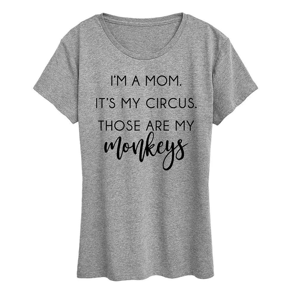 Womens Its My Circus Graphic Tee Grey Gray Product Image