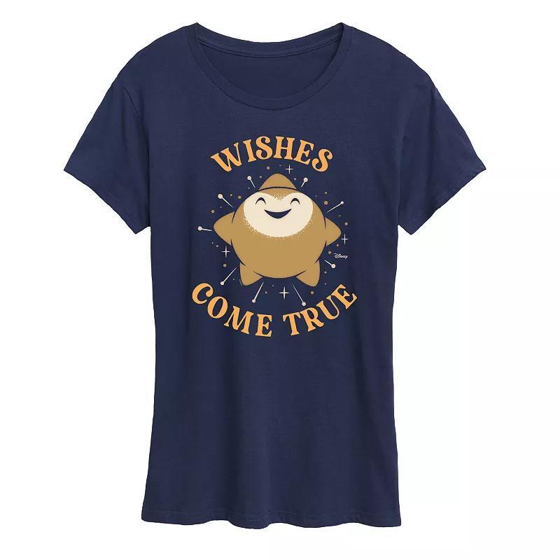 Disneys Wish Star Womens Wishes Come True Graphic Tee, Girls Heather Grey Product Image
