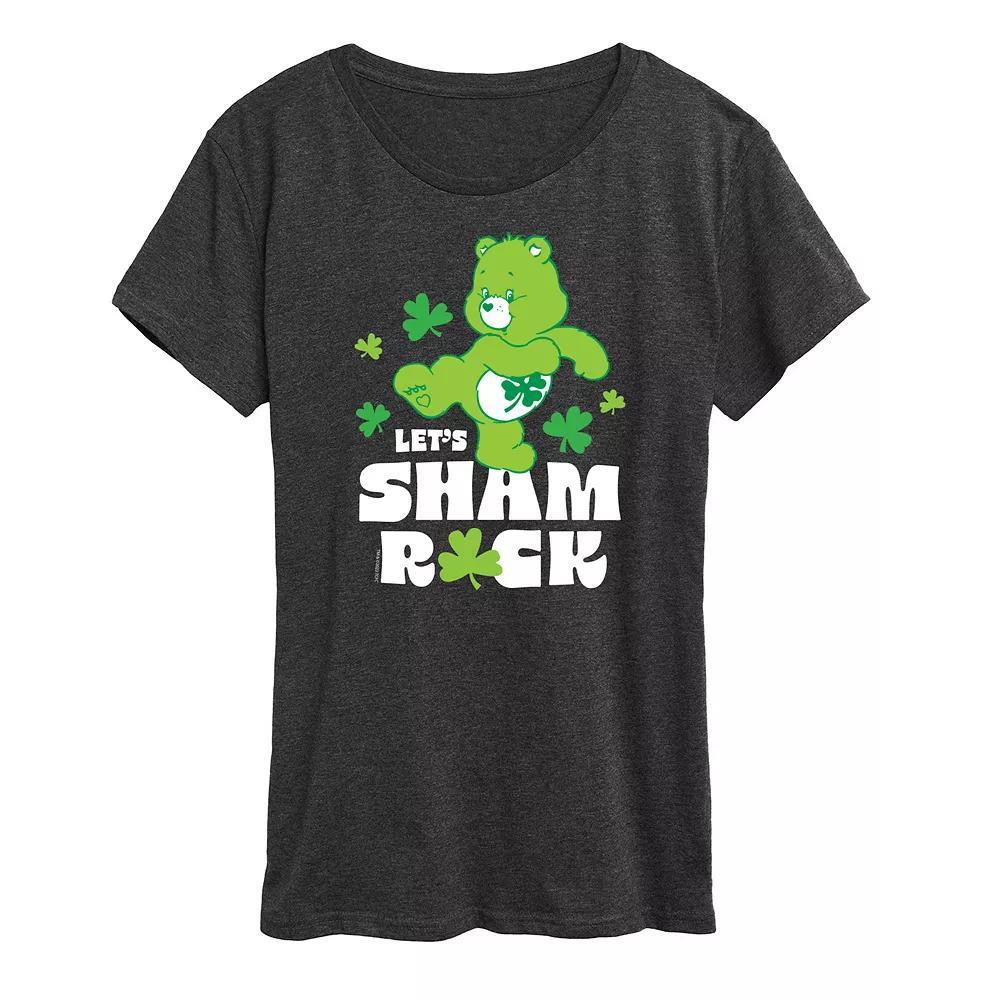 Womens Care Bears Lets Sham Rock Graphic Tee Heather Grey Product Image
