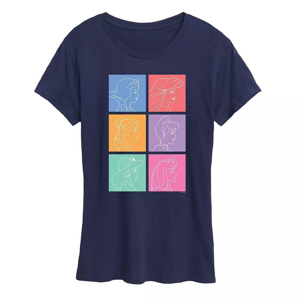 Disney Princess Women's Grid Graphic Tee, Girl's, Size: XXL, Black Product Image