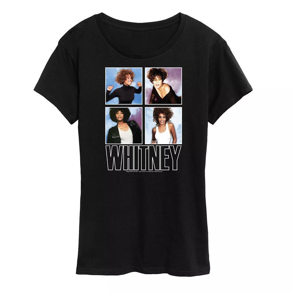 Womens Whitney Houston Grid Graphic Tee Grey Blue Product Image