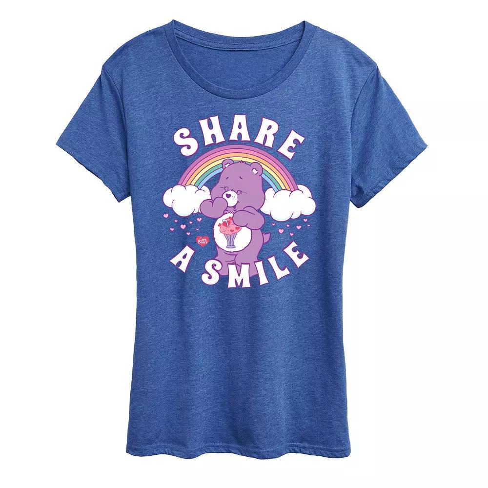 Womens Care Bears Share A Smile Graphic Tee, Girls Blue Product Image
