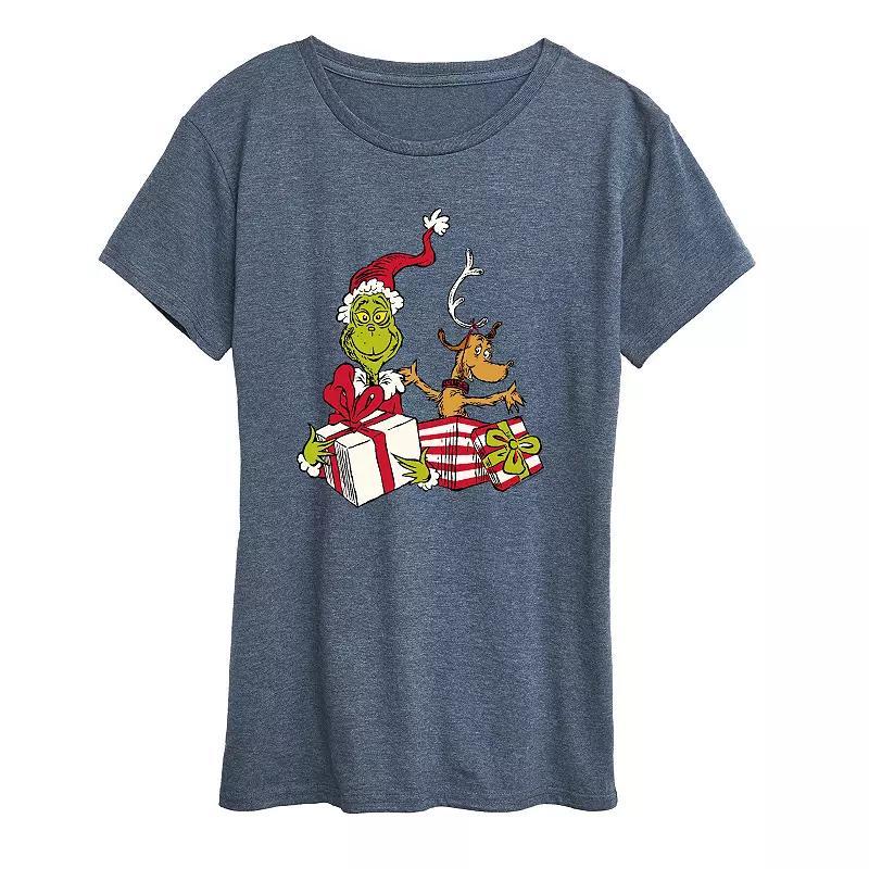Women's Barbie® Logo Winter Stars Graphic Tee, Girl's, Size: Large, Heather Grey Product Image