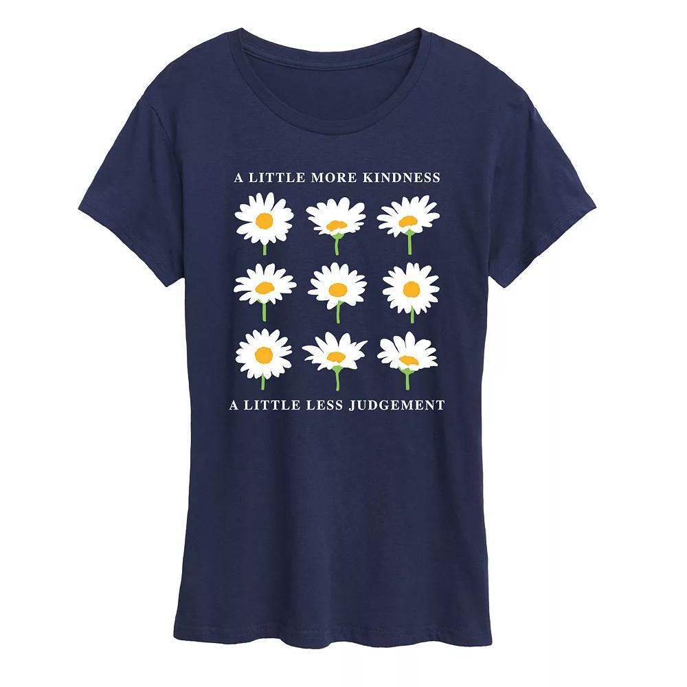 Women's Daisies A Little More Kindness Graphic Tee, Size: Small, Blue Product Image