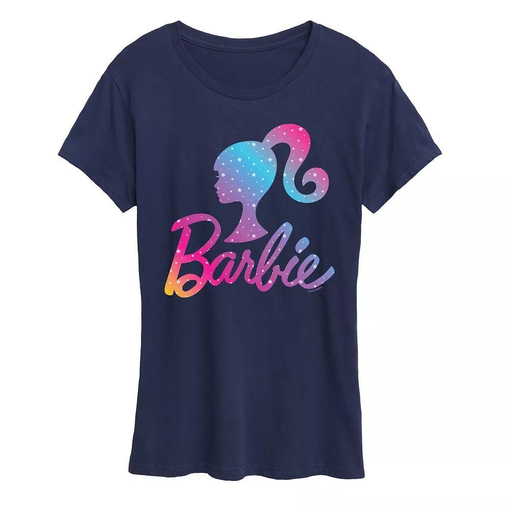 Women's Barbie® Logo Winter Stars Graphic Tee, Girl's, Size: Large, Heather Grey Product Image