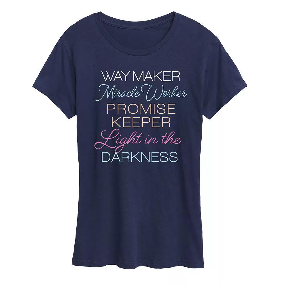 Womens Way Maker Graphic Tee, Girls Blue Product Image