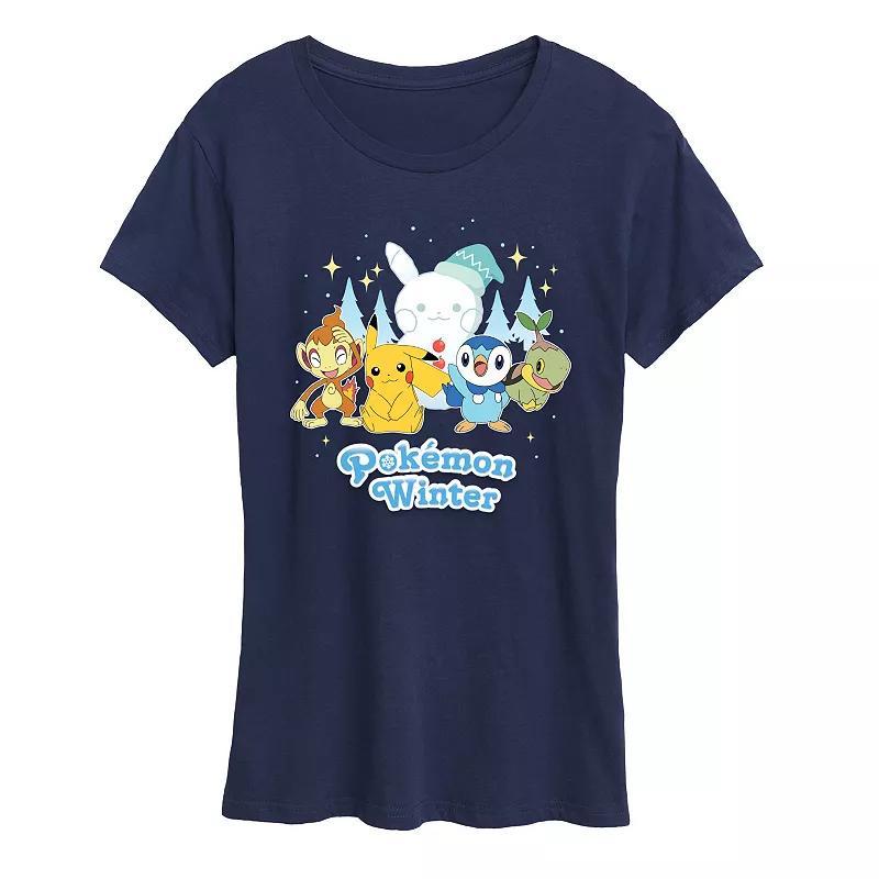 Womens Pokemon Winter Tee Blue Product Image