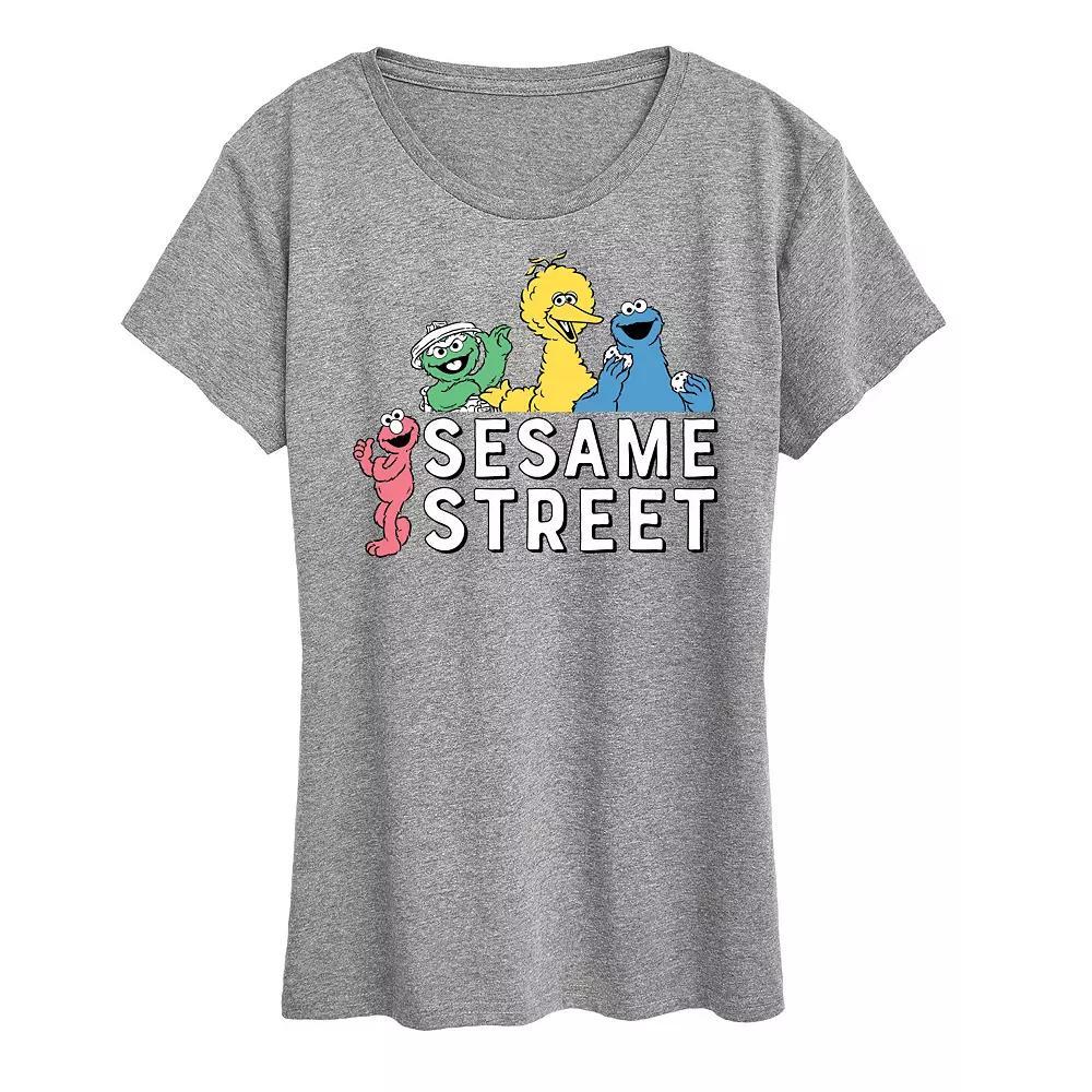 Womens Sesame Street Group Graphic Tee, Girls Grey Gray Product Image