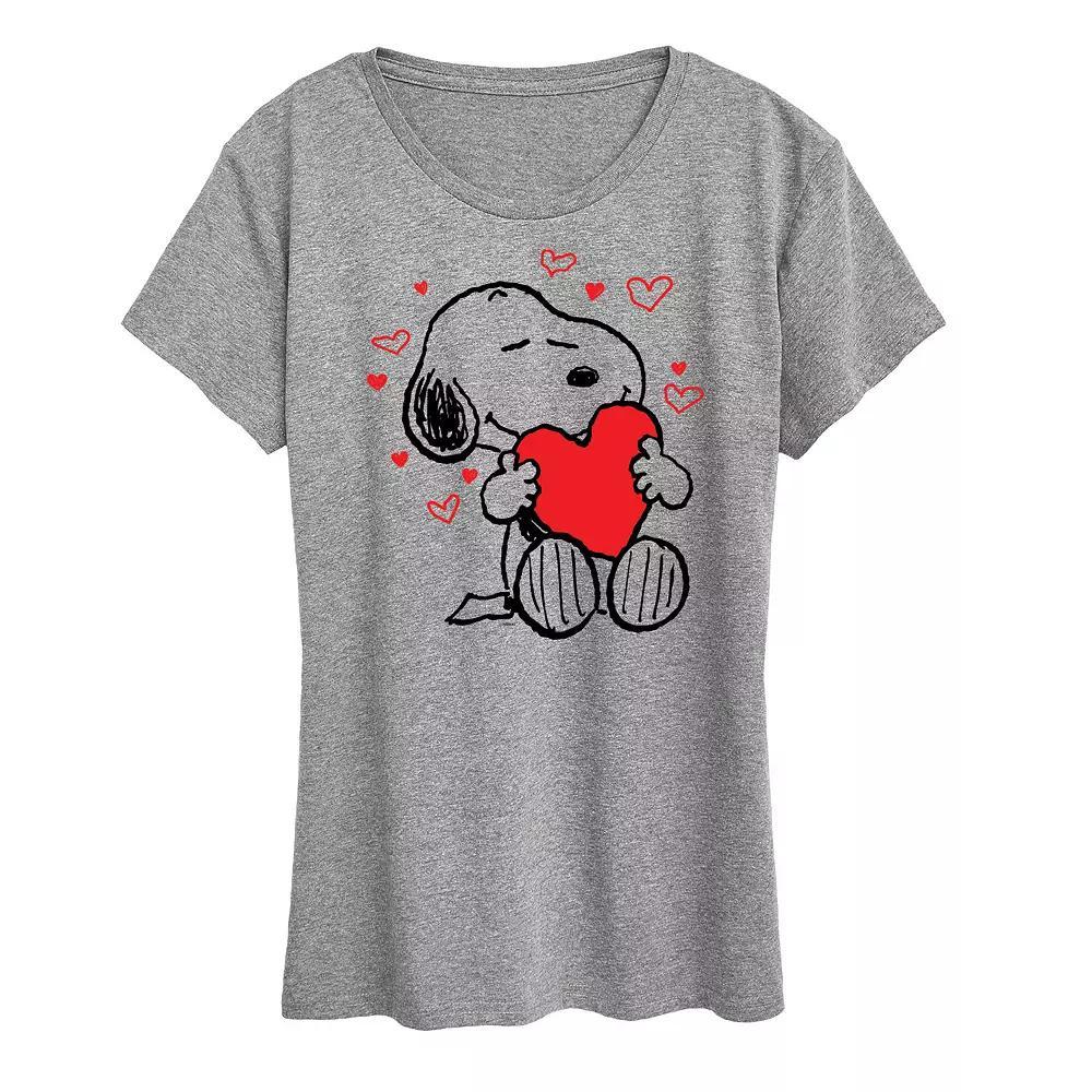 Womens Peanuts Snoopy Hearts Graphic Tee Product Image