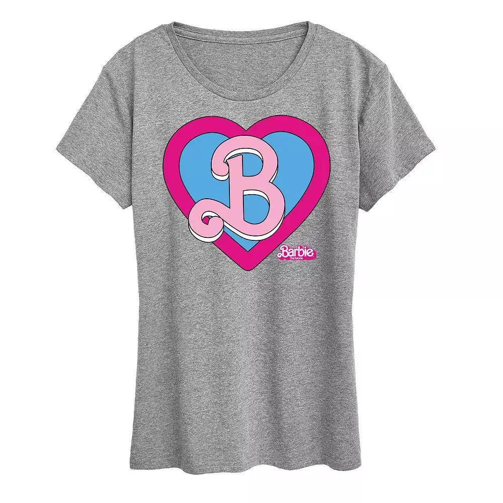 Plus Size Barbie The Movie Heart Crest Graphic Tee, Womens Product Image