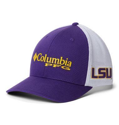 Men's Columbia Purple LSU Tigers Collegiate PFG Flex Hat, Size: Small/Medium Product Image