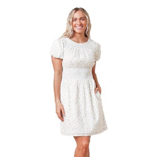 Hope & Henry Women's Organic Smocked Waist Dress in Natural Ditsy Floral at Nordstrom, Size 12 Product Image