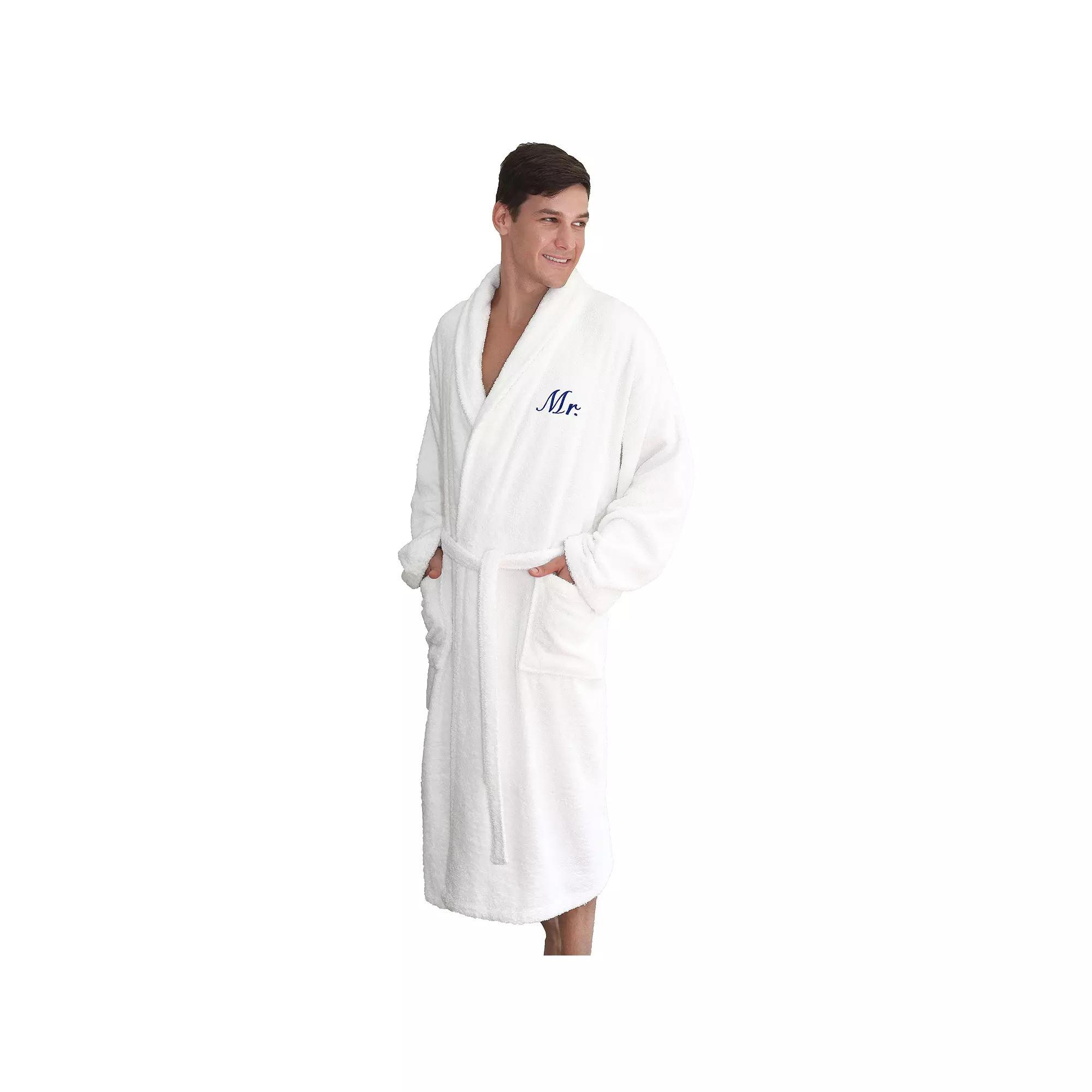 Linum Home Textiles ''Mr.'' Terry Bathrobe, Men's, Size: Large/XL, White Gold Product Image