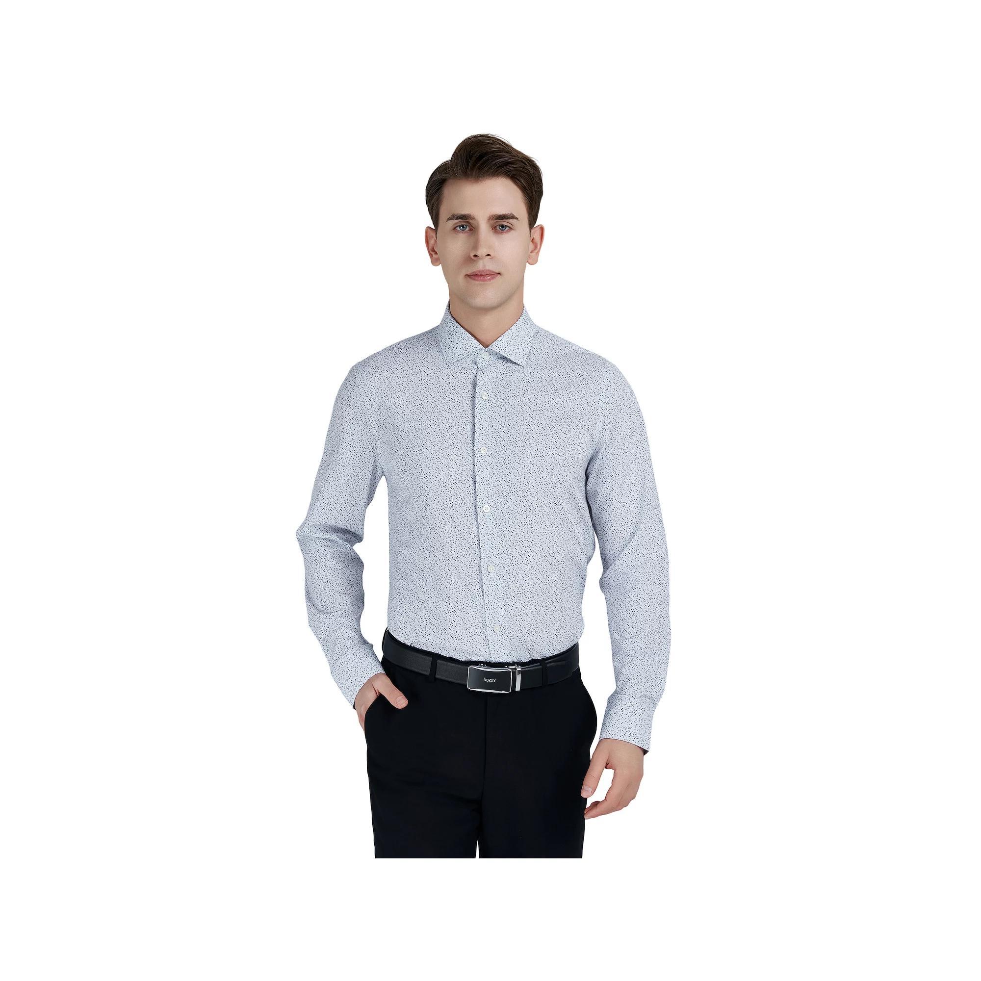 Men's Bespoke Slim-Fit Wrinkle Free Performance Dress Shirt, Size: XL-36/37, Grey Floral Print Product Image