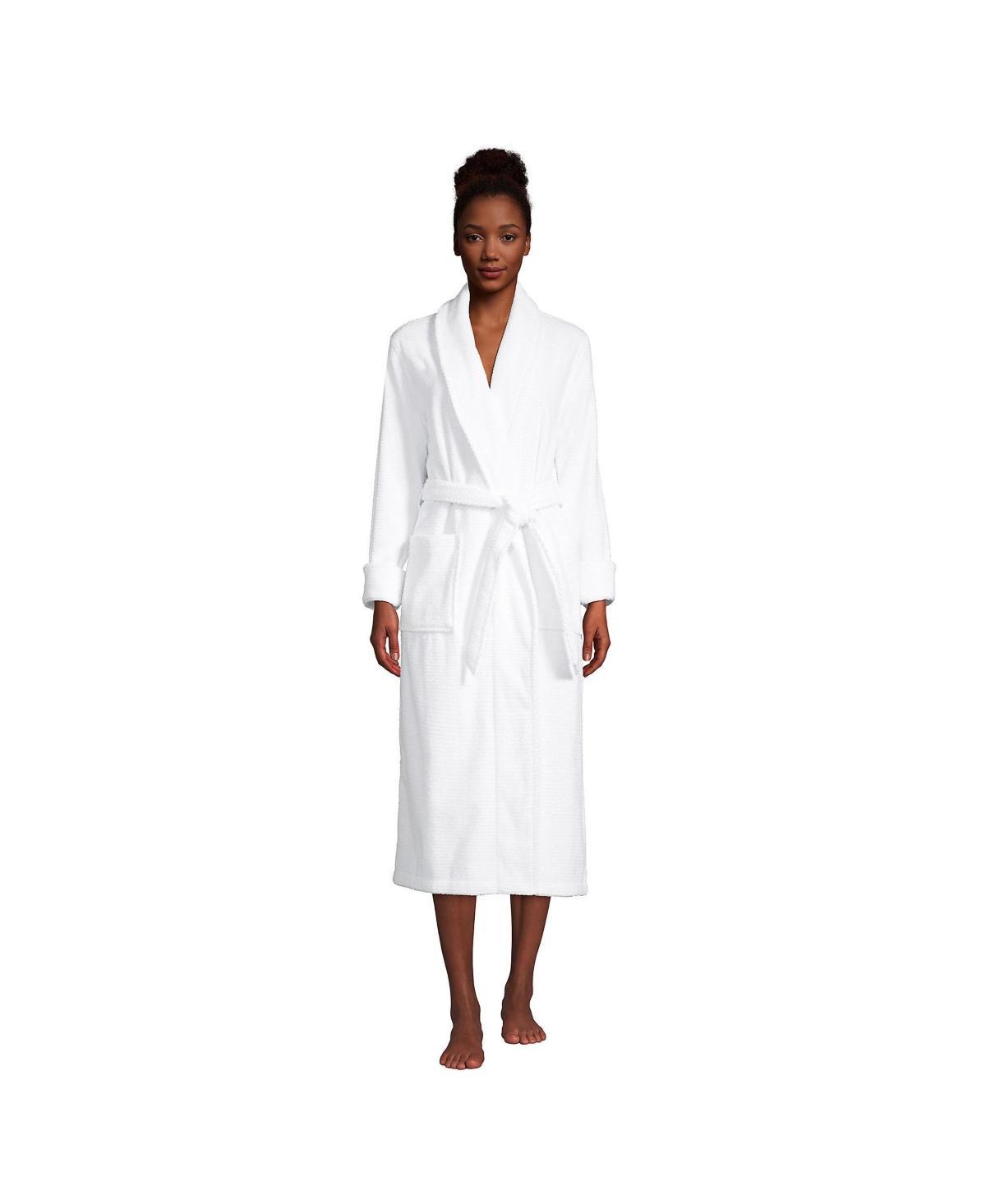 Petite Lands' End Cotton Terry Long Spa Bath Robe, Women's, Size: Small Petite, Deep  Blue Product Image