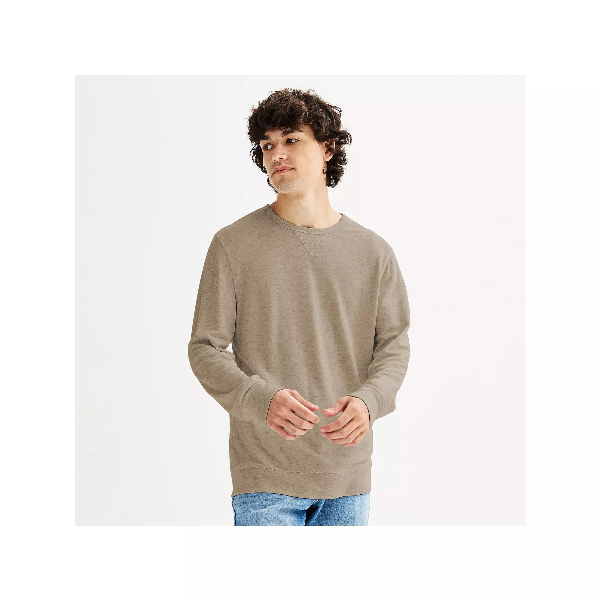 Men's Sonoma Goods For Life® Double Knit Crewneck Tee, Size: Small, Oatmeal Product Image
