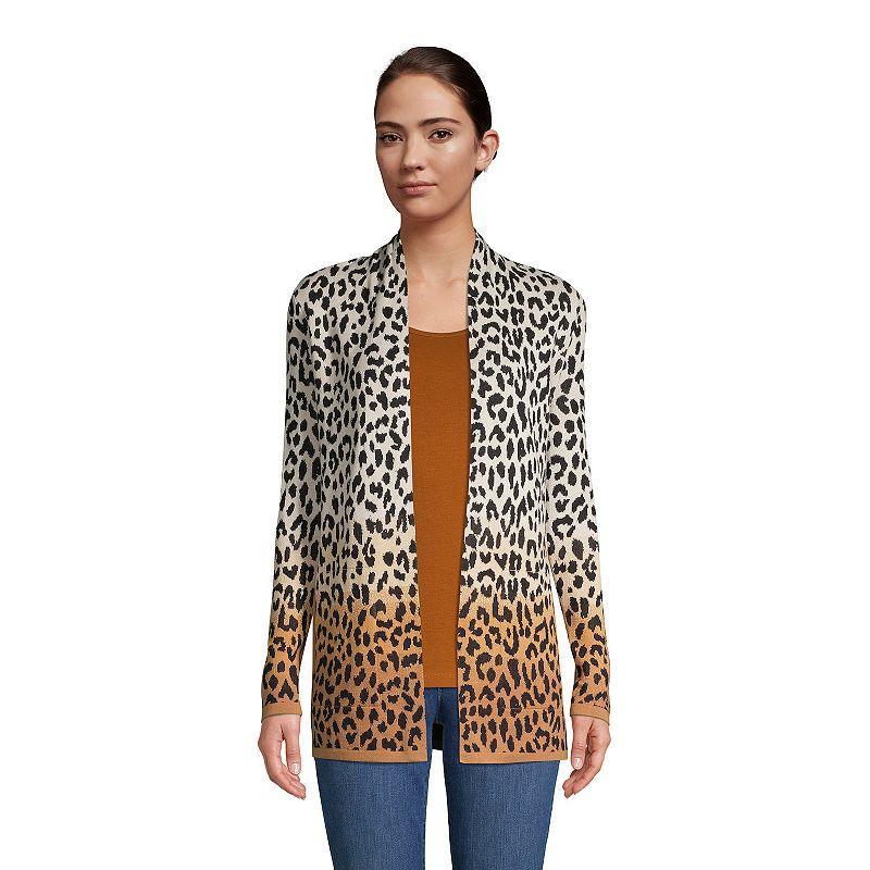 Women's Lands' End Open-Front Long Cardigan Sweater, Size: Medium, Radiant Blue Product Image
