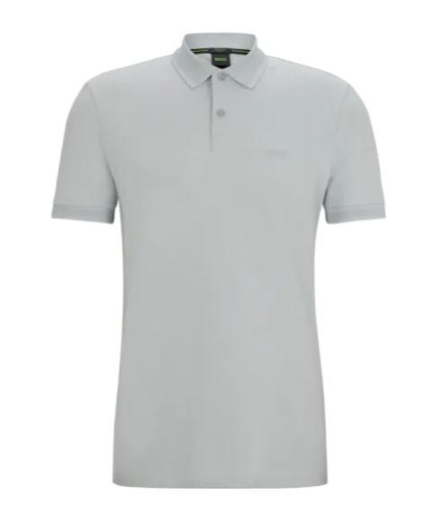 HUGO BOSS Short-sleeved Polo Shirt In Gray Product Image