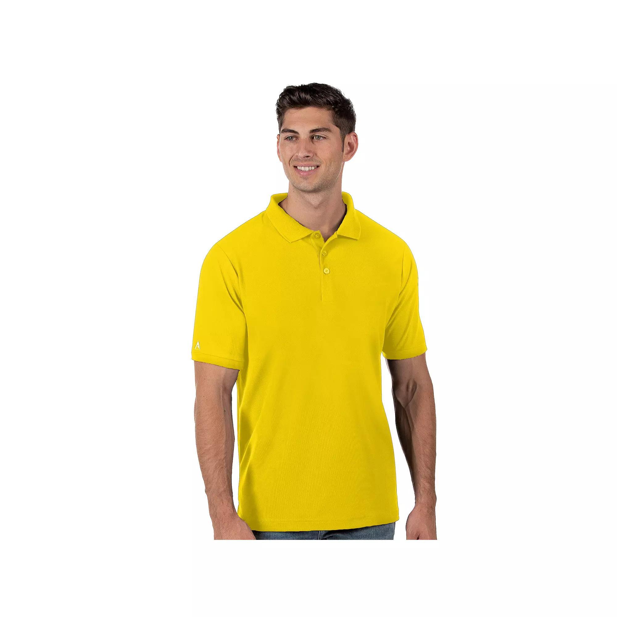 Men's Antigua Legacy Fitted Pique Polo, Size: Large, Yellow Product Image