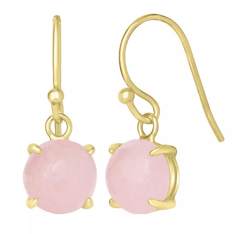 Gemistry 14k Gold Over Sterling Silver Stone Round Drop Earrings, Women's, Purple Product Image