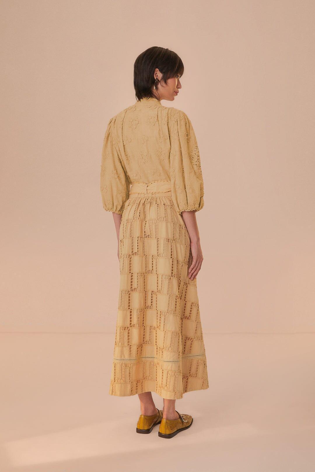 Sand Crochet Midi Skirt Product Image