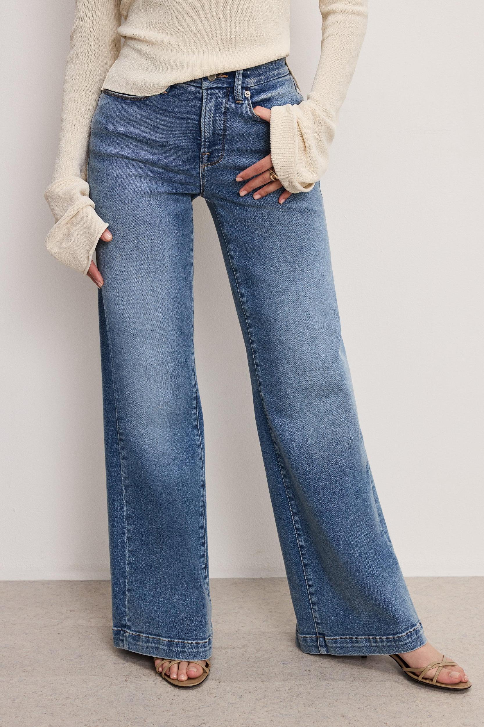 GOOD PETITE PALAZZO COMPRESSION JEANS | INDIGO837 Product Image