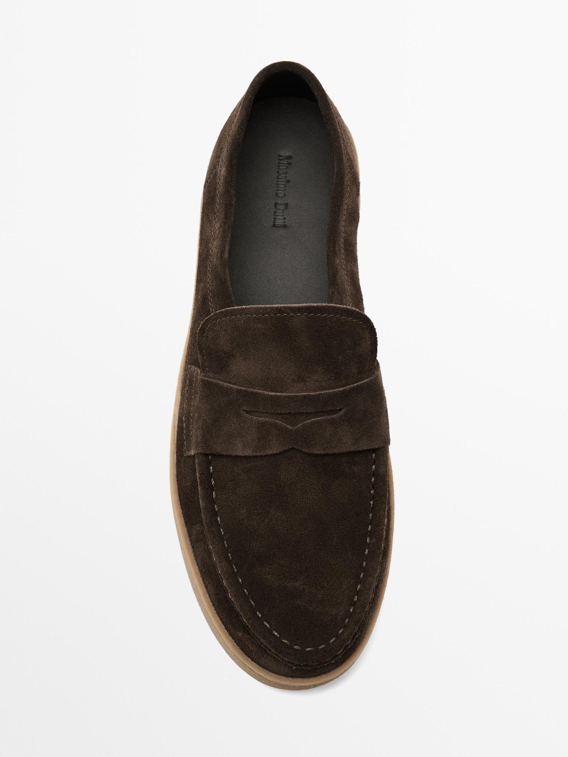 Split suede penny loafers Product Image