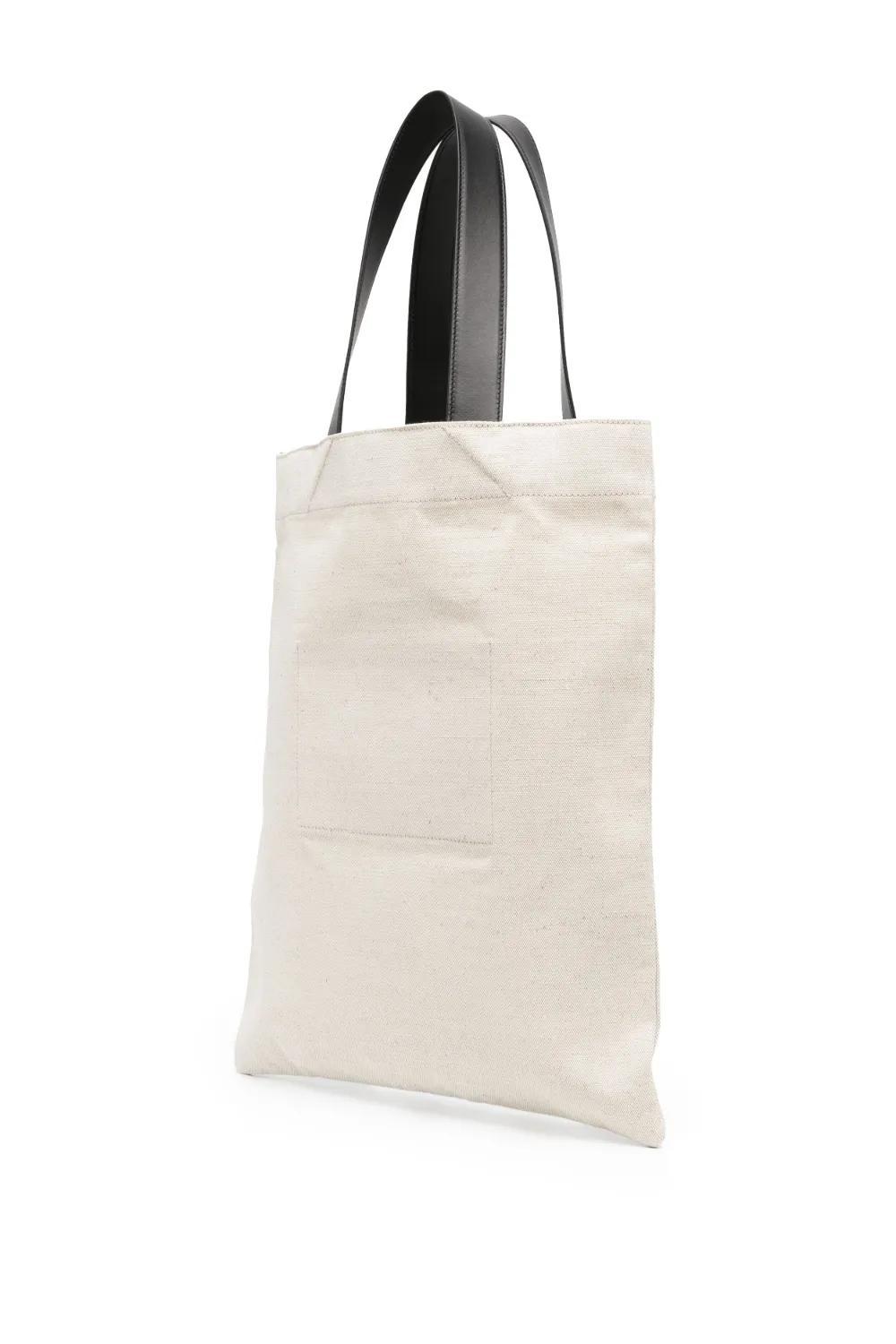 JIL SANDER Large Logo Print Tote Bag In Nude Product Image