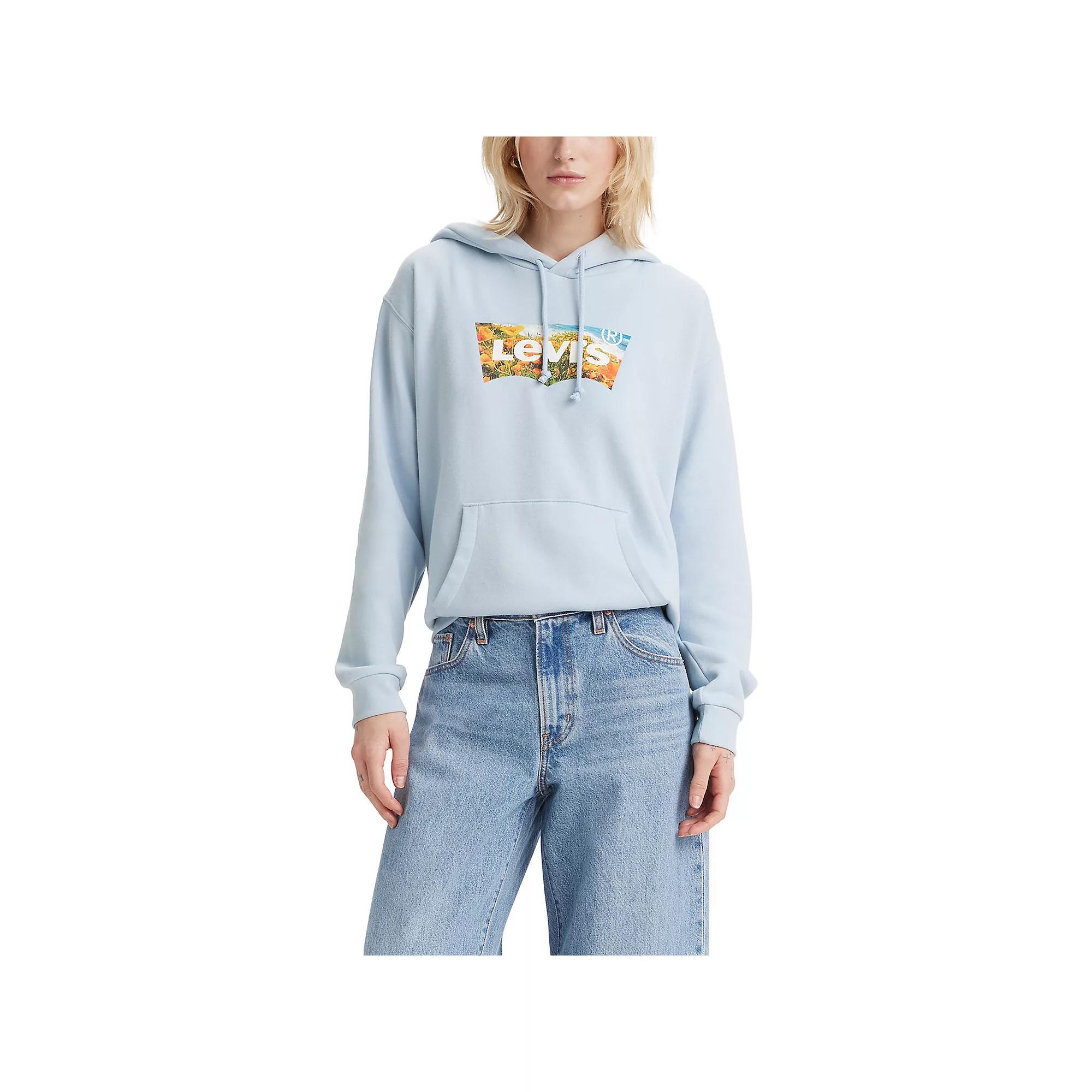 Women's Levi's® Standard Hoodie, Size: Medium, Niagra Blue Poppy Product Image