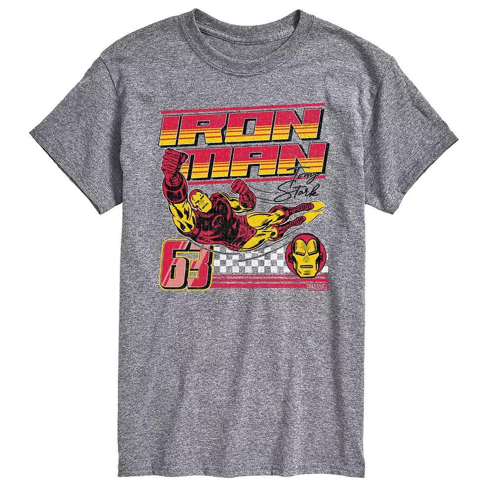 Big & Tall Marvel Iron Man Est. 63 Racing Graphic Tee, Mens Grey Gray Product Image