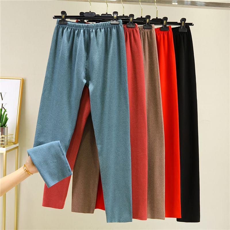 High Waist Plain Leggings Product Image