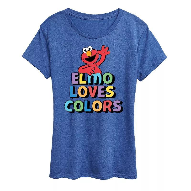 Womens Sesame Street Elmo Colors Graphic Tee, Girls Grey Gray Product Image
