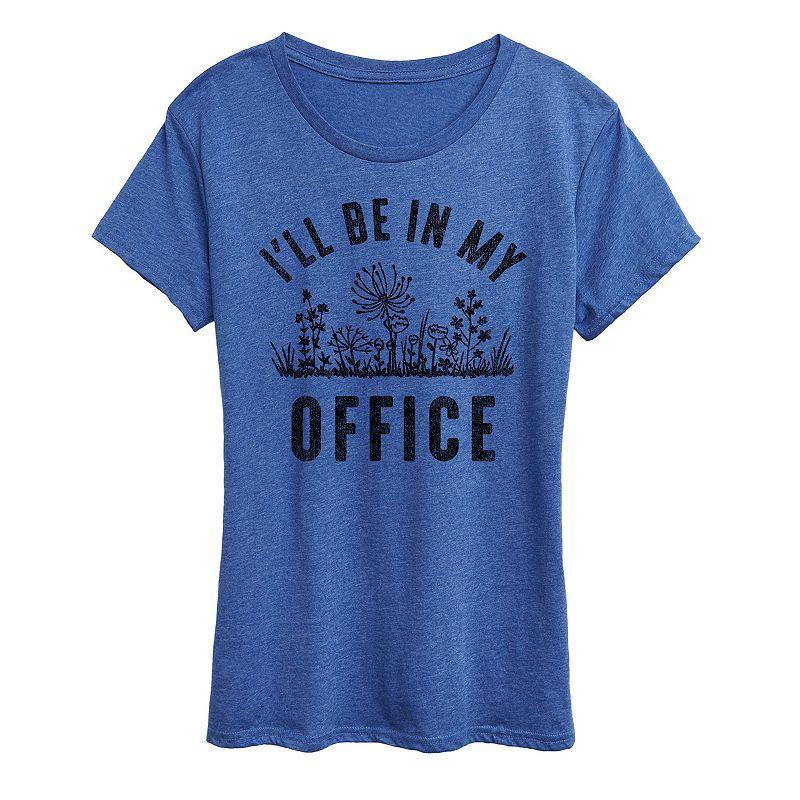 Womens Ill Be In My Office Graphic Tee Grey Red Product Image