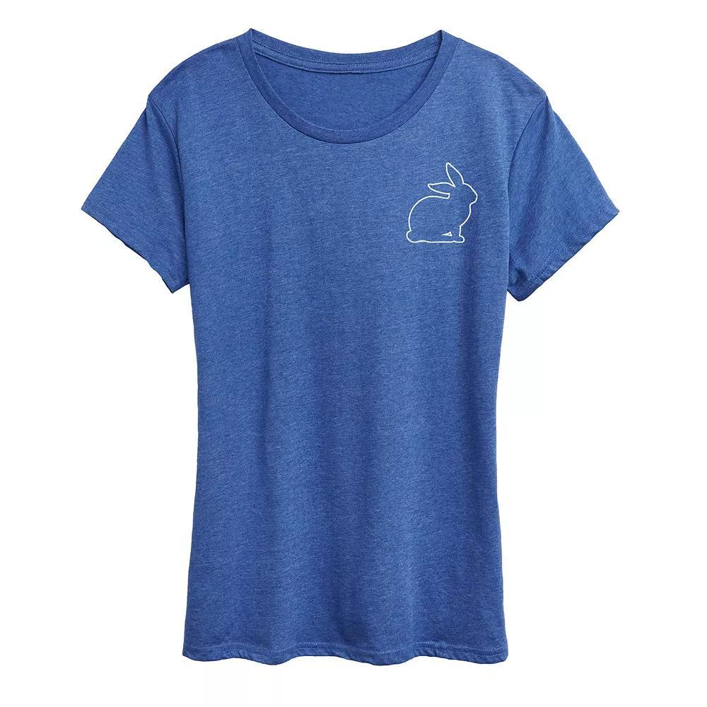 Womens Bunny Outline Graphic Tee Grey Blue Product Image