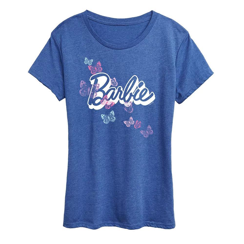 Womens Barbie Butterfly Logo Graphic Tee, Girls Blue Product Image