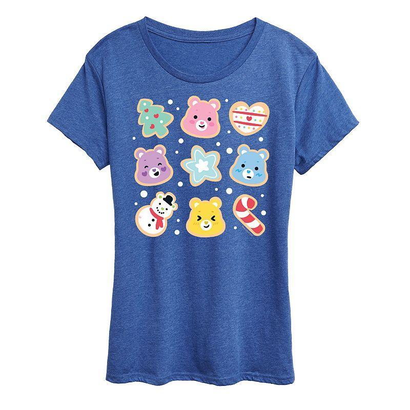 Womens Care Bears Christmas Cookies Graphic Tee, Girls Blue Product Image