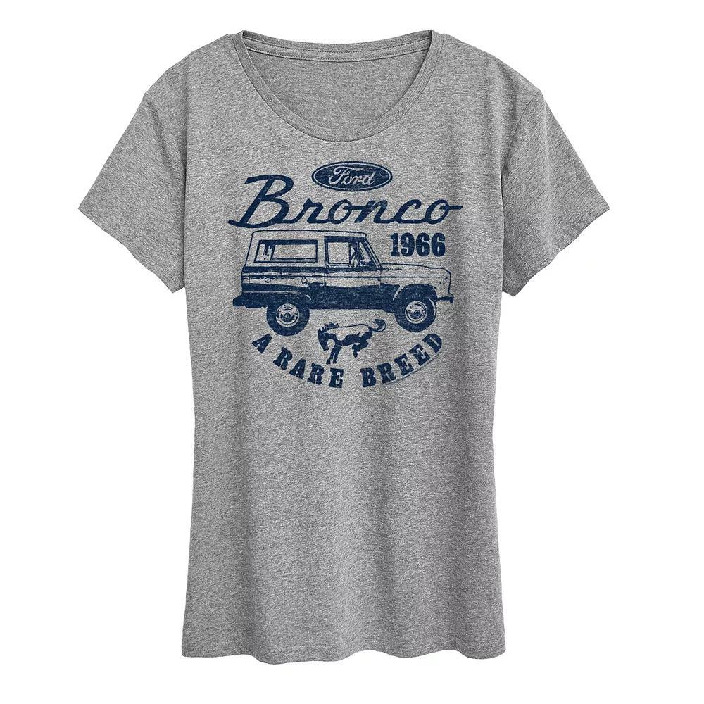 Womens Ford Vintage Bronco Rare Breed Graphic Tee Grey Gray Product Image