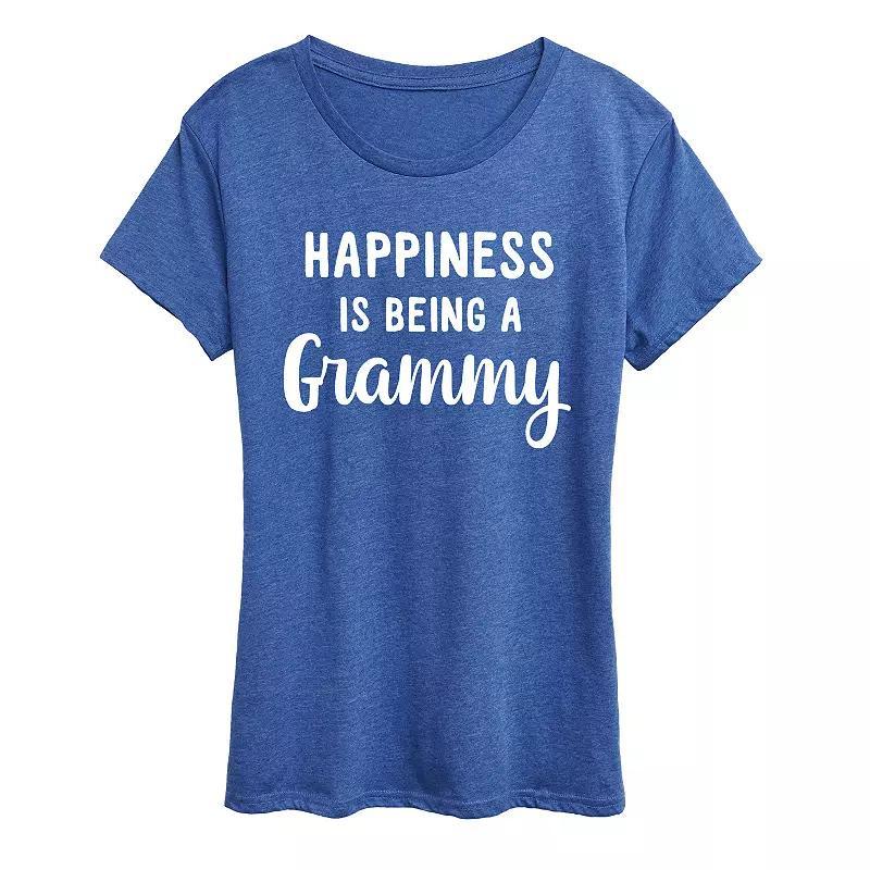 Womens Happiness is Being a Grammy Graphic Tee, Girls Blue Product Image