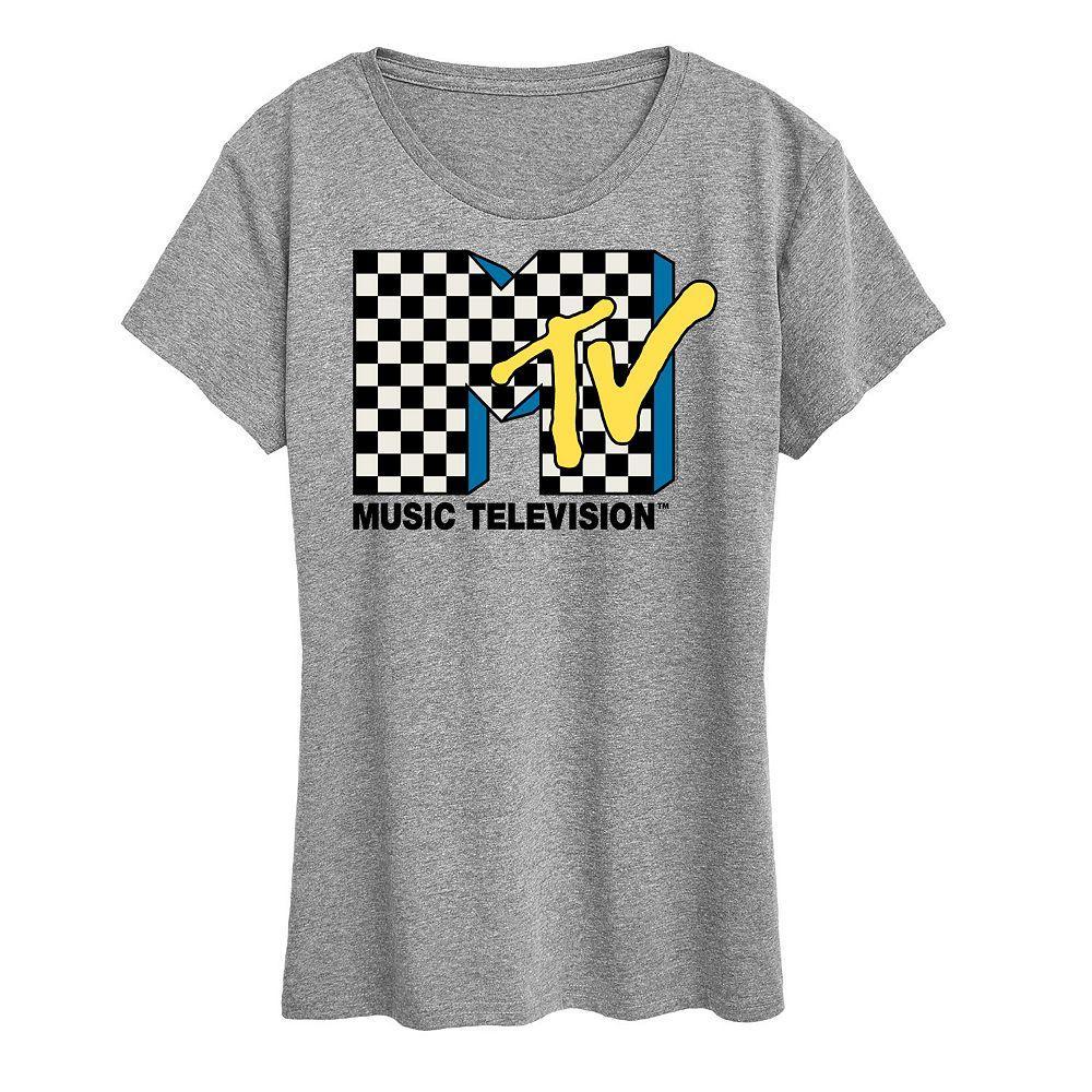 Womens MTV Checkered Logo Graphic Tee, Girls Product Image