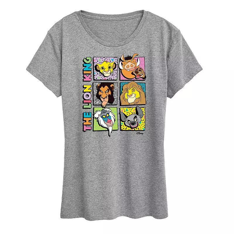 Disneys Lion King Womens Grid Graphic Tee Grey Gray Product Image