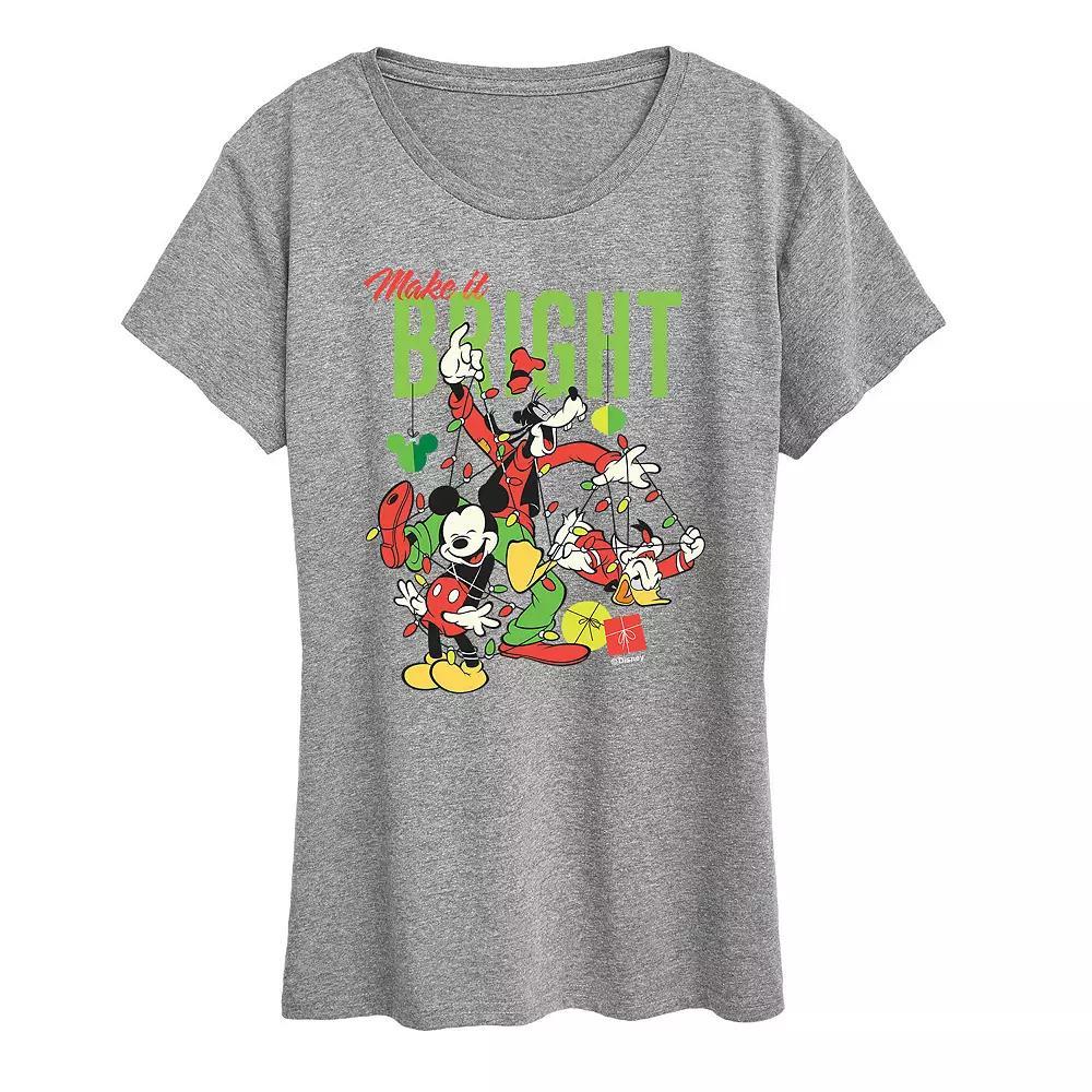 Disney's Mickey Mouse Women's Make It Bright Graphic Tee, Girl's, Size: Large, White Product Image