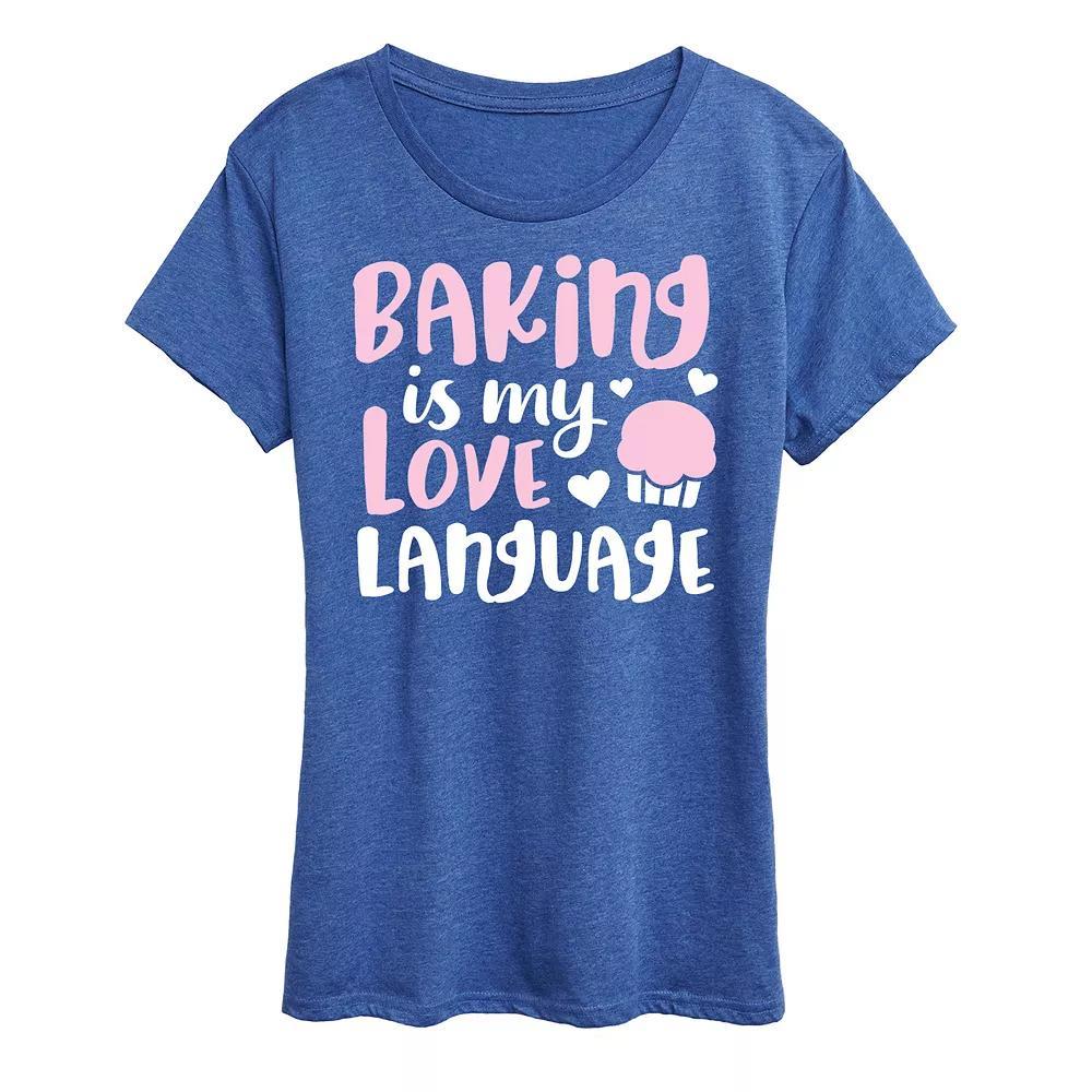 Women's Baking Is My Love Language Graphic Tee, Size: Medium, Grey Green Product Image
