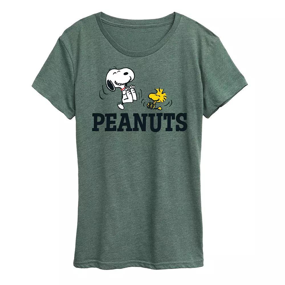 Womens Bunny Outline Graphic Tee Grey Green Product Image