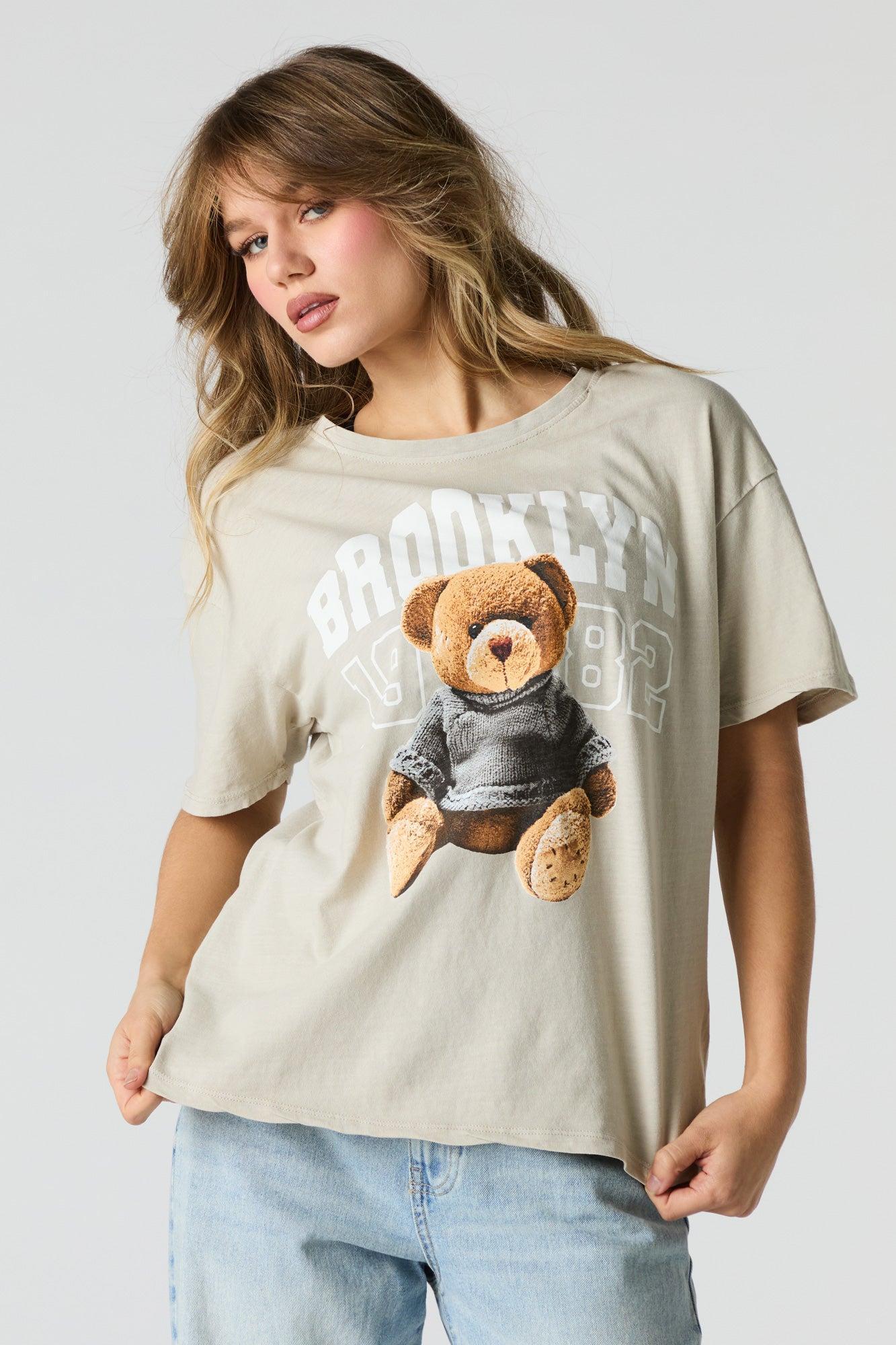 Brooklyn Teddy Graphic Boyfriend T-Shirt Female Product Image