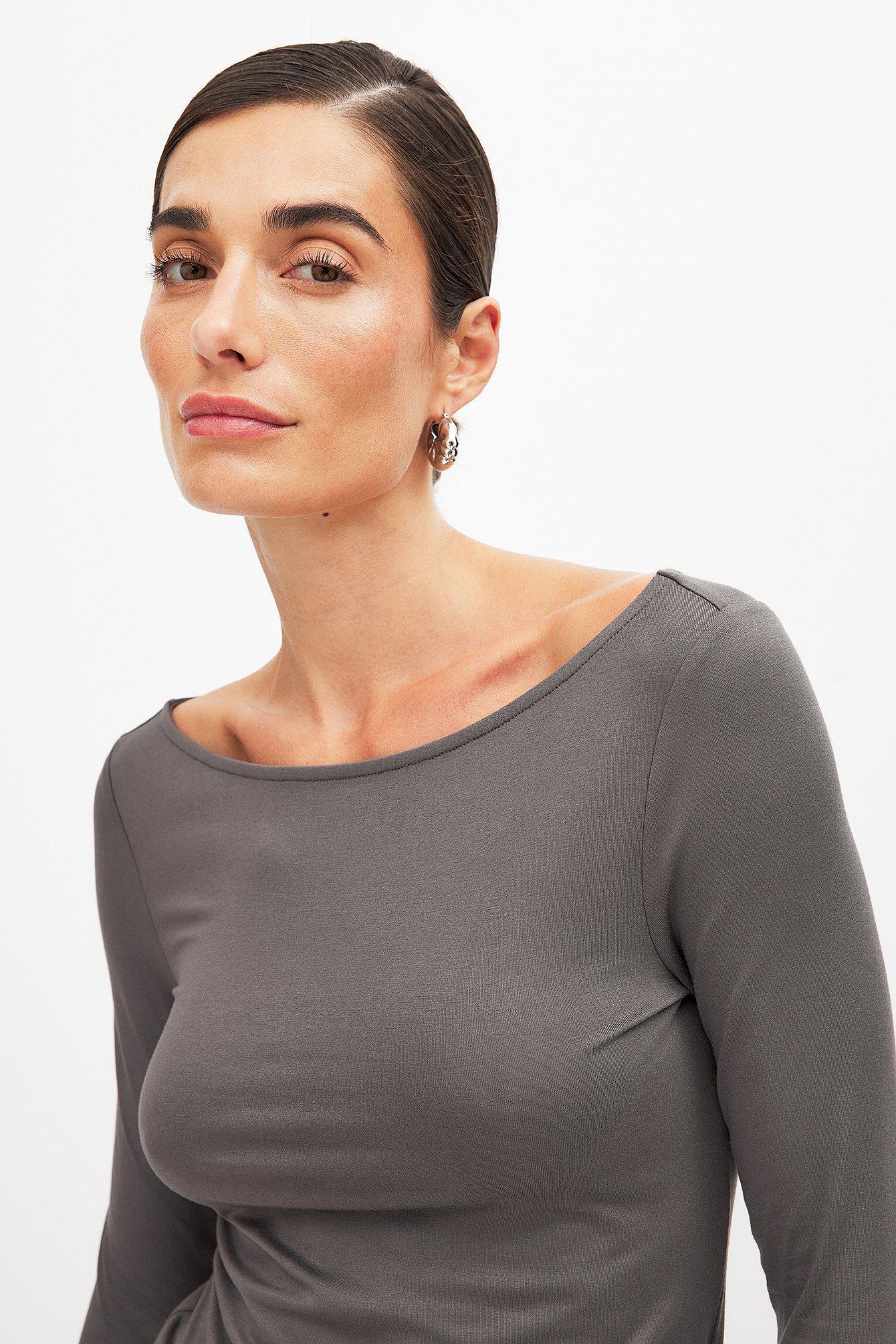 Boat Neck Long Sleeve Top Product Image