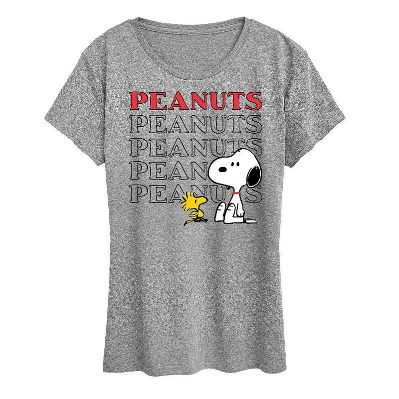 Womens Peanuts Snoopy Woodstock Logo Graphic Tee, Girls Product Image