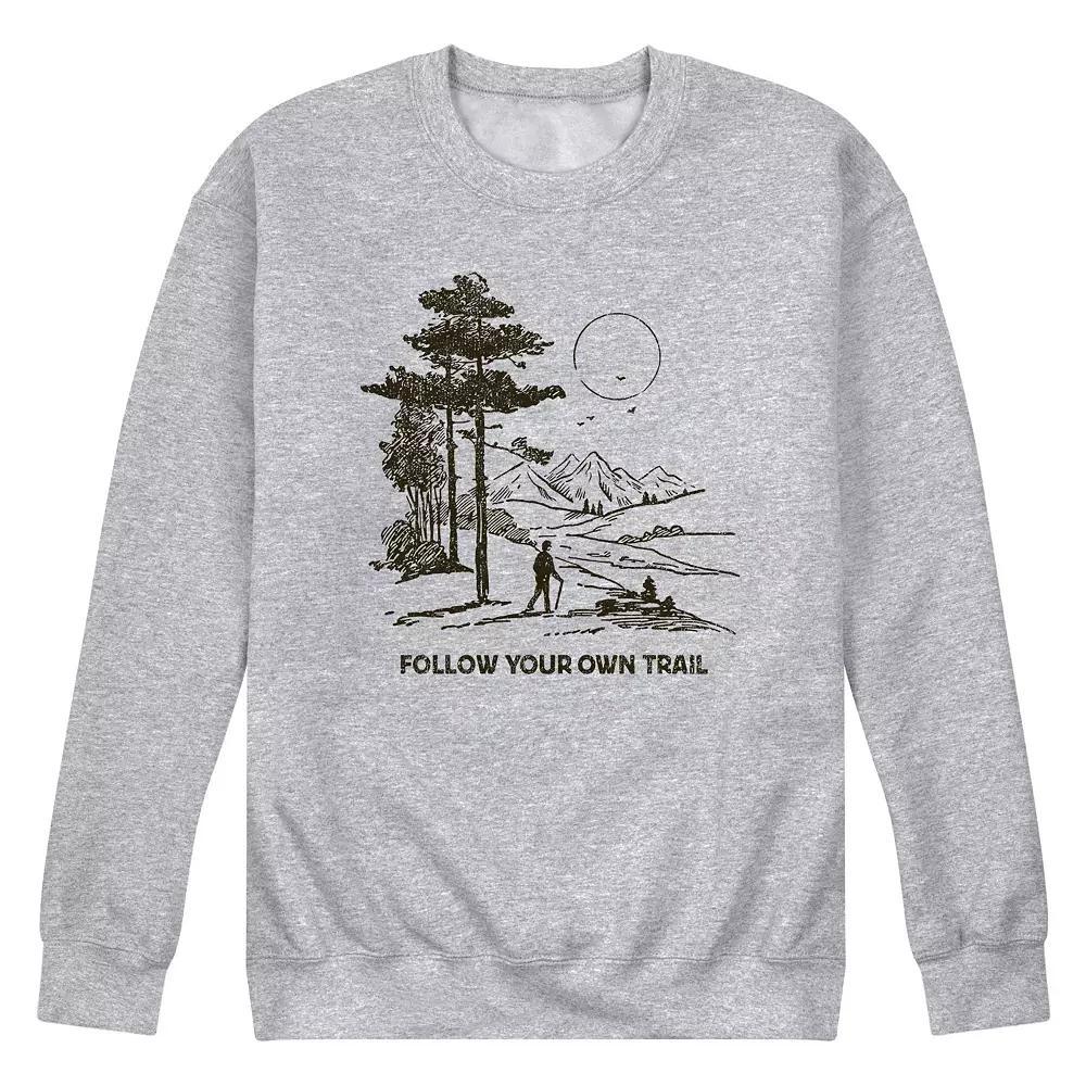 Men's Follow Your Own Trail Fleece Sweatshirt, Size: XL, Gray Product Image