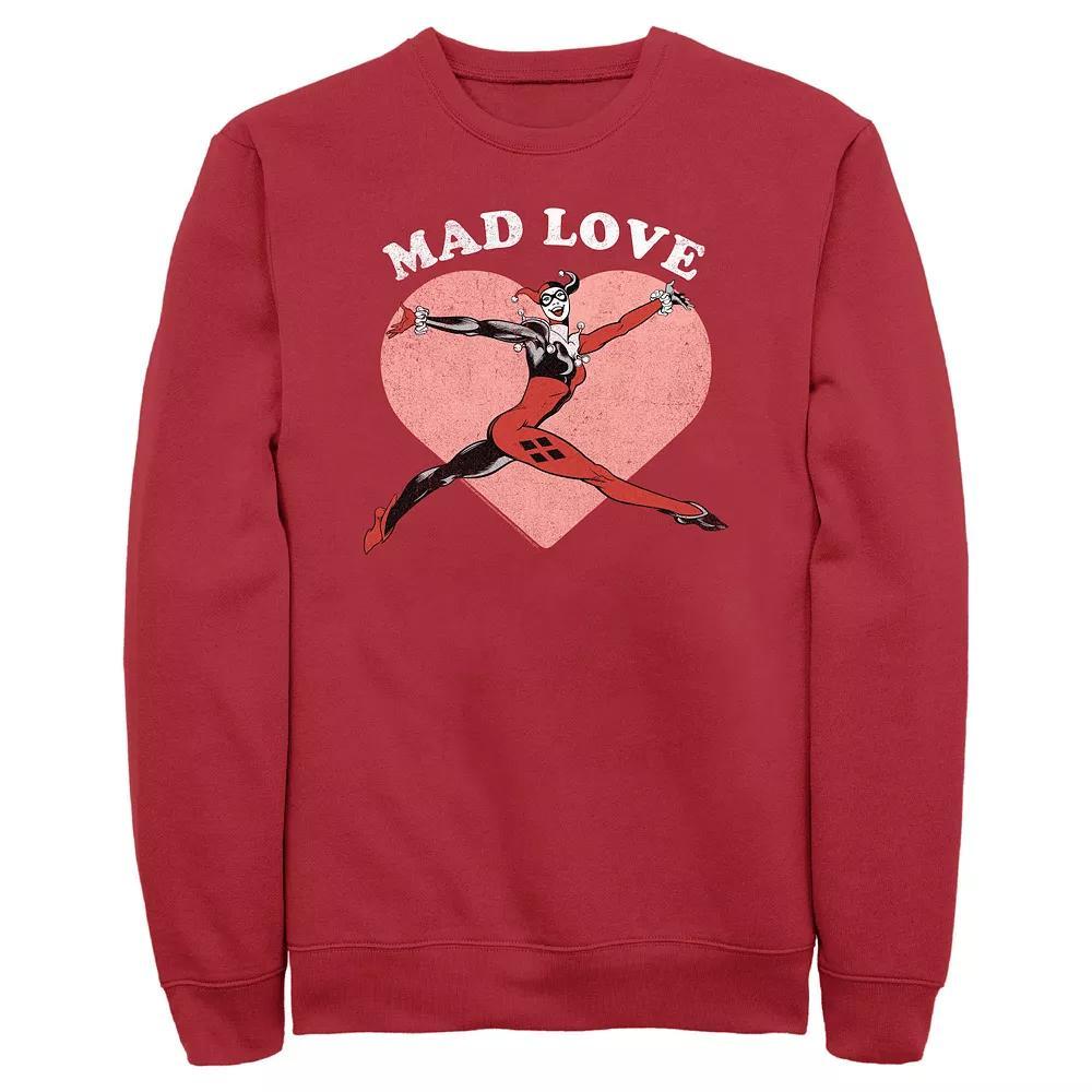 Men's Batman Harley Quinn Mad Love Graphic Fleece, Size: Small, Red Product Image
